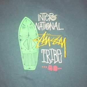 Stussy Long Sleeve T Shirt Large Teal